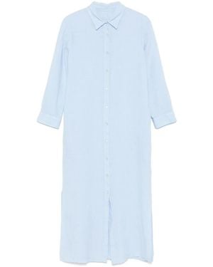 120% Lino Abito Midi - Blu