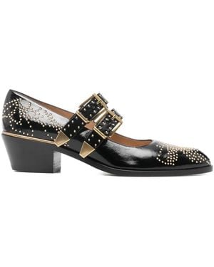 Chloé Susan Buckle-Strap Court Shoes - Black