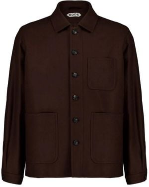 Bode Bramble Franck Wool Overshirt - Brown
