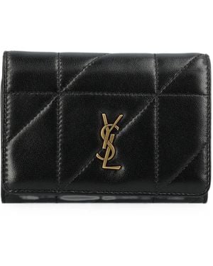 Saint Laurent Jamie Slim Tri-Fold Wallet - Black
