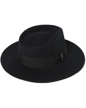 Borsalino Grosgrain-Trim Fedora Hat - Black
