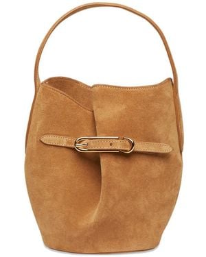 Liffner Wildleder-Beuteltasche Mit Gürtel - Weiß