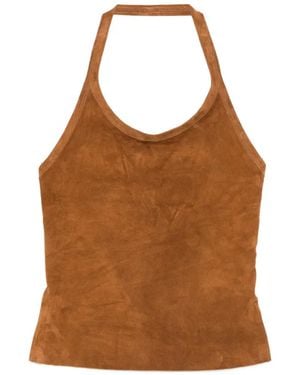 Stouls Cherry Halterneck Top - Brown