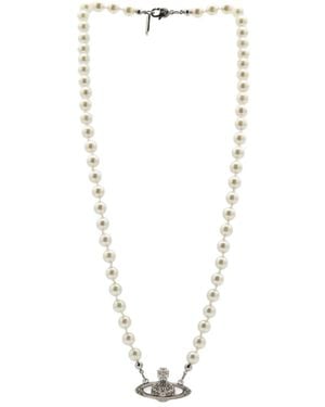 Vivienne Westwood Hombre. collar Mini Bas Relief - Blanco