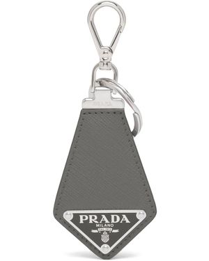 Prada サフィアーノレザー キーホルダー - ホワイト