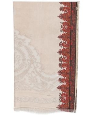 Pierre Louis Mascia Paisley-Print Fringed Scarf - White