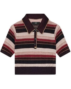 Amiri Striped Polo Top - Red