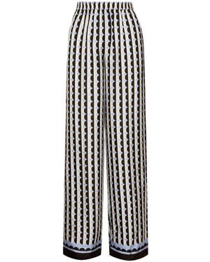 Oscar de la Renta Geometric Pattern Trousers - White