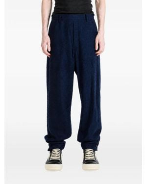 KOZABURO Buttoned-Cuff Tapered Trousers - Blue