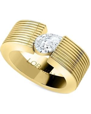 Loraida Orbit Pear Ring Met Diamant - Metallic