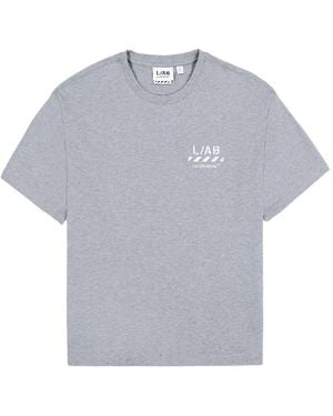 LAB C.O. OFF WHITE Diag-Print T-Shirt - Grey