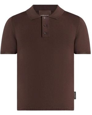 Manière De Voir Bryn Luxe Knitted Polo Top - Brown