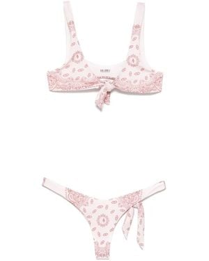 The Attico Bikini Mit Paisley-Print - Pink