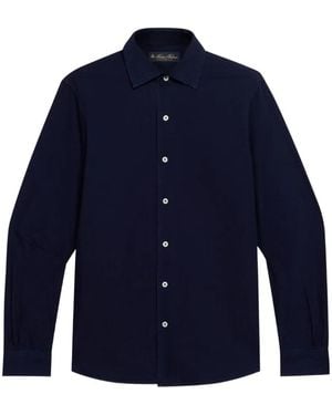 Brooks Brothers Seersucker Open Collar Shirt - Blue