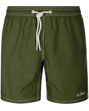 Mc2 Saint Barth Drawstring-Fastening Contrast-Stitching Swim Trunks - Green
