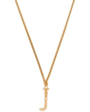 Emanuele Bicocchi Alphabet Pendant J Sterling Necklace - Metallic