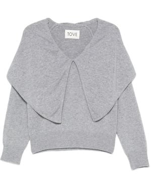 TOVE Malia Wide-Collar Jumper - Grey