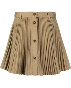 RED Valentino Pleated Mini Skirt - Natural