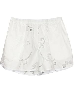 Semicouture Broderie-Anglaise Poplin Shorts - White
