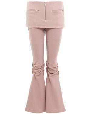Nach Zip-Detail Flared Pants - Pink