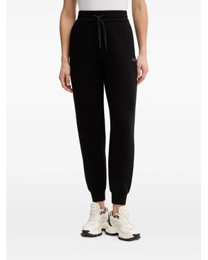 ARMANI EXCHANGE Logo-Patch Drawstring Track Trousers - Black