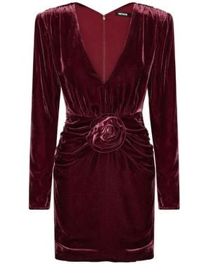 ROTATE BIRGER CHRISTENSEN Silk Velvet Mini Dress - Purple