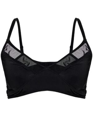 Heist Sheer-Panel Triangle Bra - Black