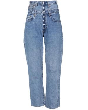 1/OFF Buttoned Denim Jeans - Blue