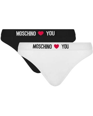 Moschino Logo Thongs (Pack Of Two) - White