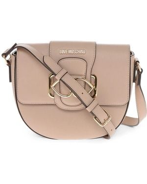 Love Moschino Heart-Buckle Crossbody Bag - Natural