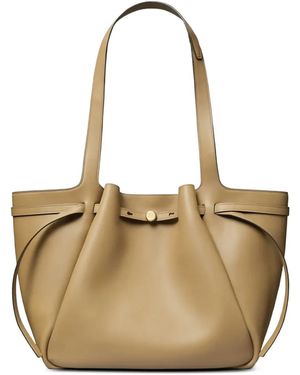 Tory Burch Romy Belted Tote Bag - Natural