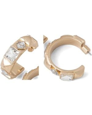 AllSaints Crystal-Embellished Hoop Earrings - Natural