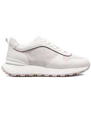 Doucal's Panelled Leather Trainers - White