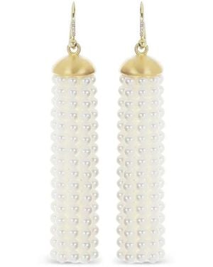 Irene Neuwirth Medium Tassel Akoya Pearl And Diamond Earrings - White
