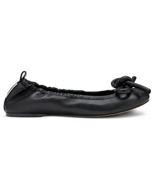 Marc Jacobs The Bow Lace-Up Ballerinas - Black