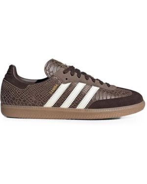 adidas Samba Snakeskin-Effect Sneakers - Brown