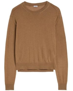Jil Sander Pullover Mit Geripptem Saum - Braun