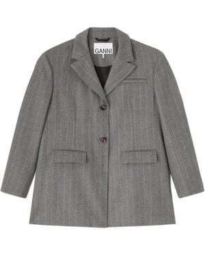 Ganni Pinstripe Blazer - Grey