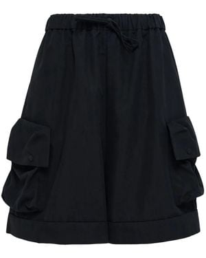 Simone Rocha Cargo-Pocket Drawstring-Fastening Shorts - Black