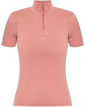 PANGAIA Camiseta con cremallera en el cuello - Rosa