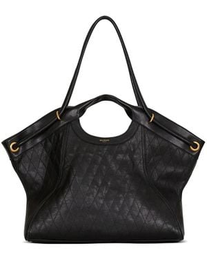 Balmain Große Tote Bag Aus Hochgenähtem Leder - Schwarz
