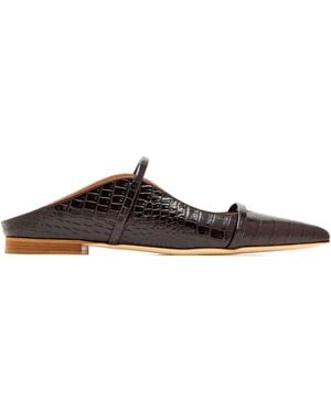 Malone Souliers Maureen クロコパターン ミュール - ブラウン