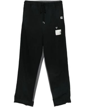 Maison Mihara Yasuhiro Logo-Patch Panelled Track Trousers - Black