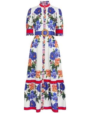 Borgo De Nor Floral-Print Belted Maxi Dress - White