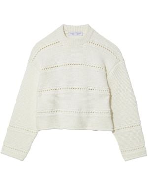 Proenza Schouler Cropped Open-Knit Jumper - White