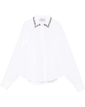 ERMANNO FIRENZE Floral Collar Shirt - White