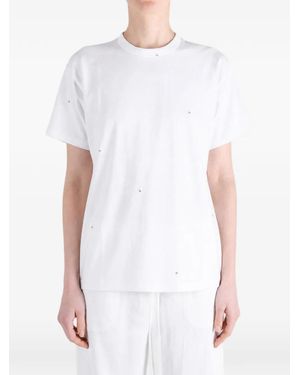 JULIE KEGELS Crystal-Embellished T-Shirt - White