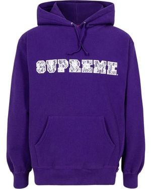 Supreme Lace Logo Hoodie - Purple