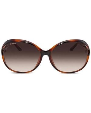 Ferragamo Eyewear Oval-Frame Sunglasses - Brown