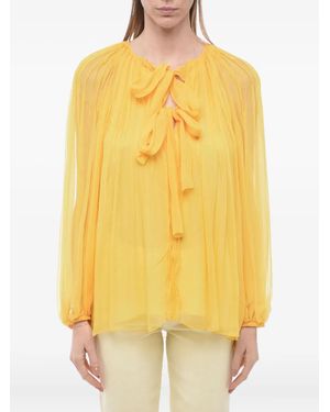Chloé Blouse Met Gestrikte Hals - Geel